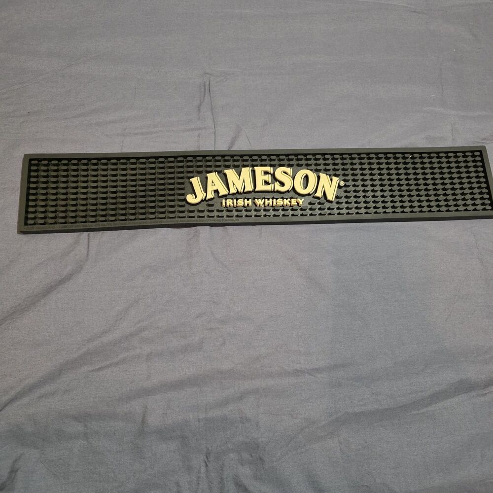 Jameson Irish Whiskey Bar Rail Spill Mat Man Cave Bartender Frat 21" x 3.5"